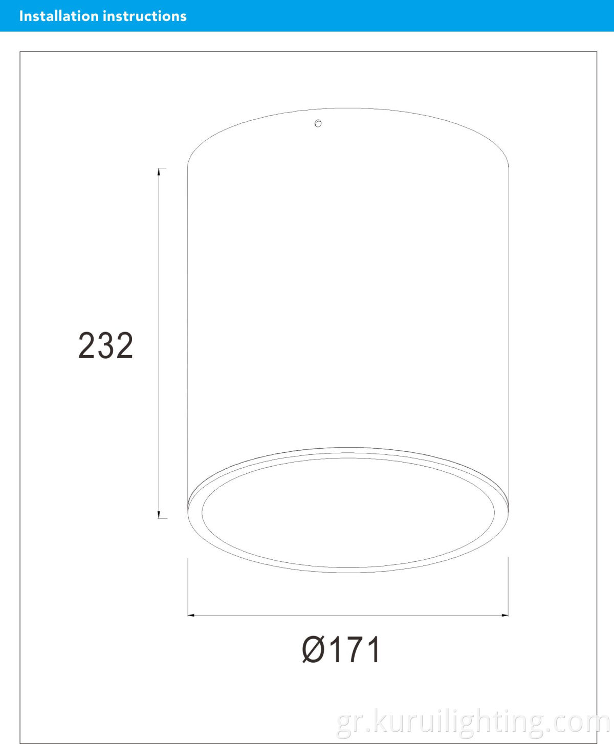 IP65 COB LED 60W Εξωτερική επιφάνεια τοποθετημένη από αλουμίνιο στρογγυλό φωτισμό από αλουμίνιο